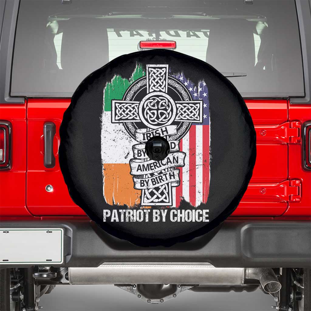 Irish By Blood American By Birth Patriot By Choice Spare Tire Cover Celtic Cross Ireland America Flag