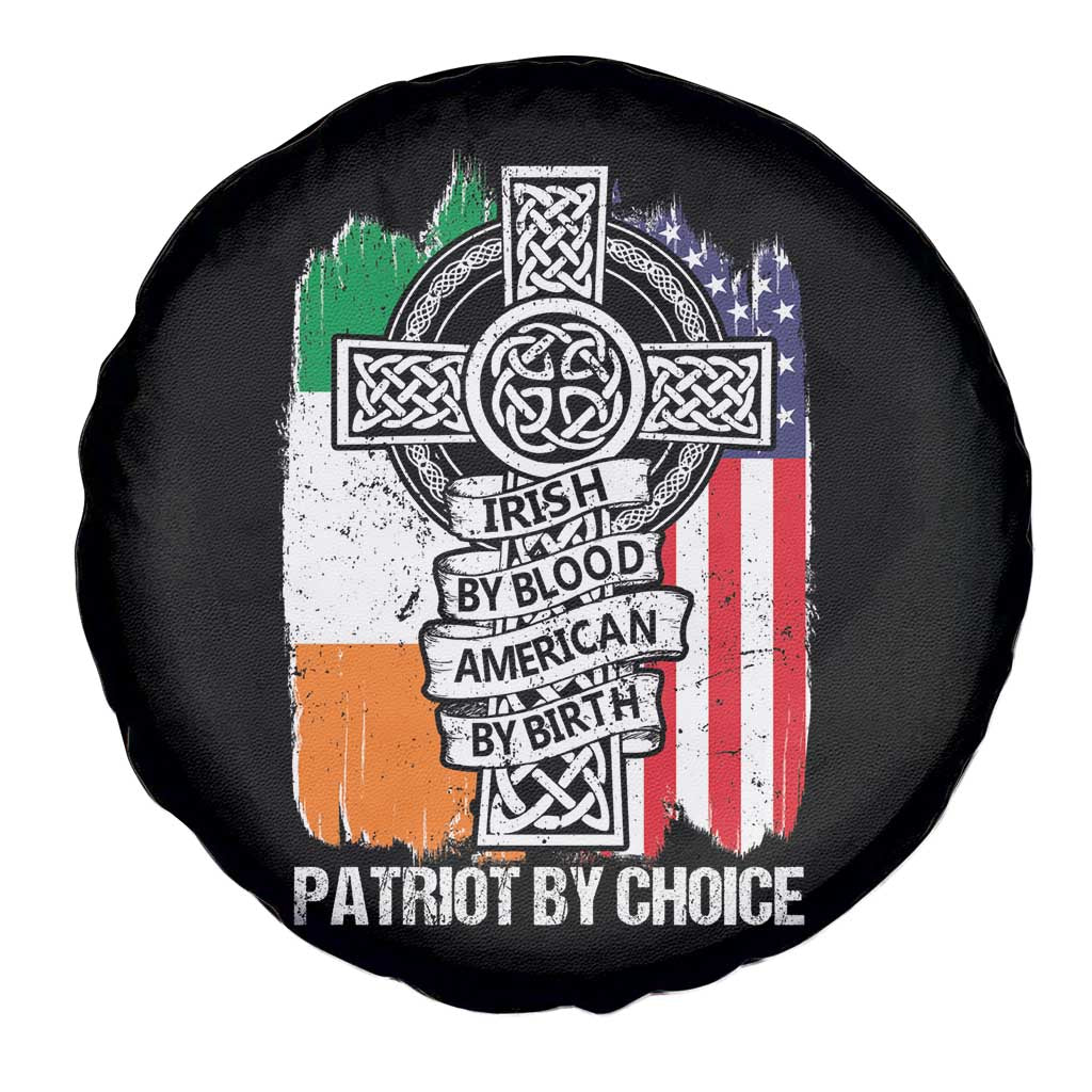 Irish By Blood American By Birth Patriot By Choice Spare Tire Cover Celtic Cross Ireland America Flag