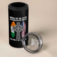 Irish By Blood American By Birth Patriot By Choice 4 in 1 Can Cooler Tumbler Ireland America Flag Celtic Cross