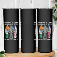 Irish By Blood American By Birth Patriot By Choice Skinny Tumbler Ireland America Flag Celtic Cross