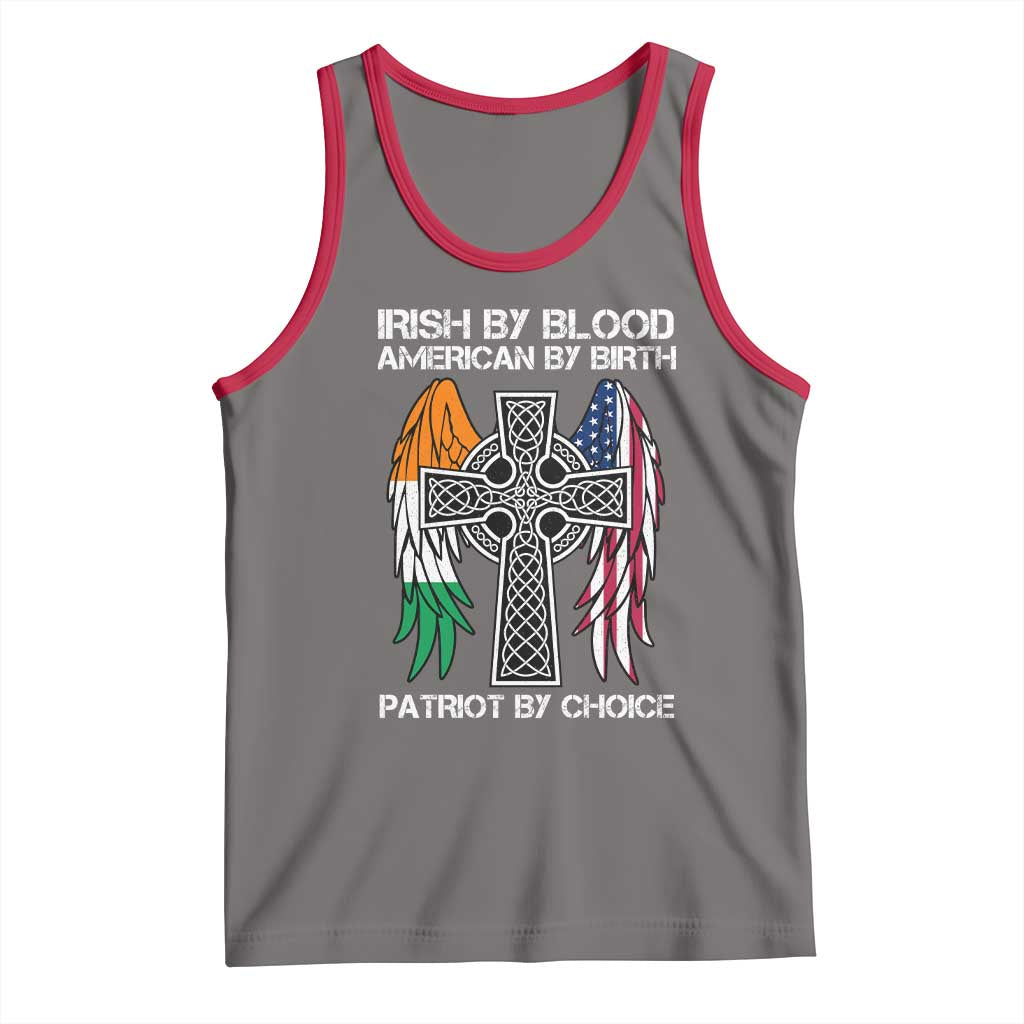 Irish By Blood American By Birth Patriot By Choice Tank Top Ireland America Flag Celtic Cross