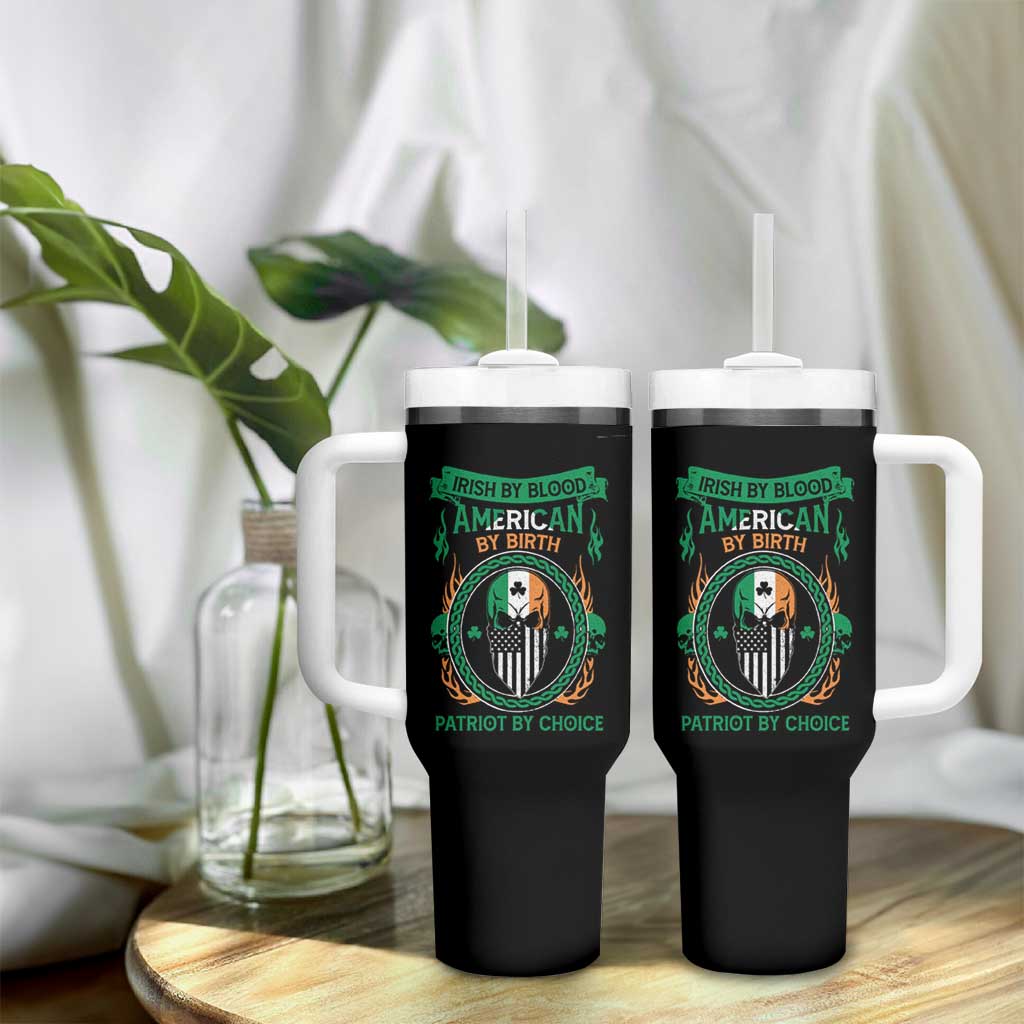 Irish By Blood American By Birth Patriot By Choice Tumbler With Handle