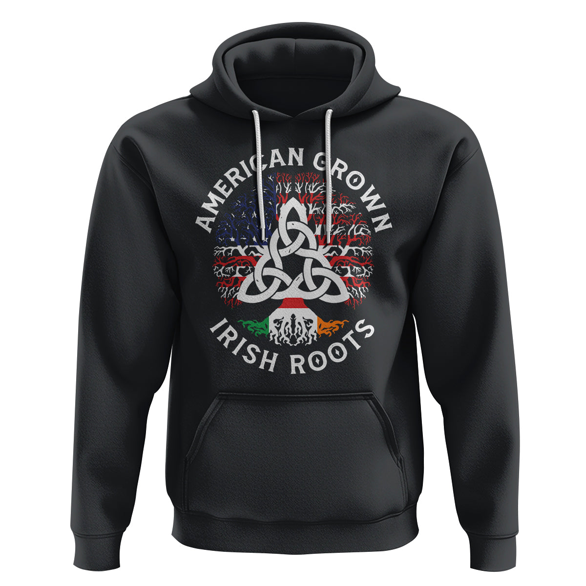 American Grown Irish Roots Ireland Flag Hoodie - Wonder Print Shop