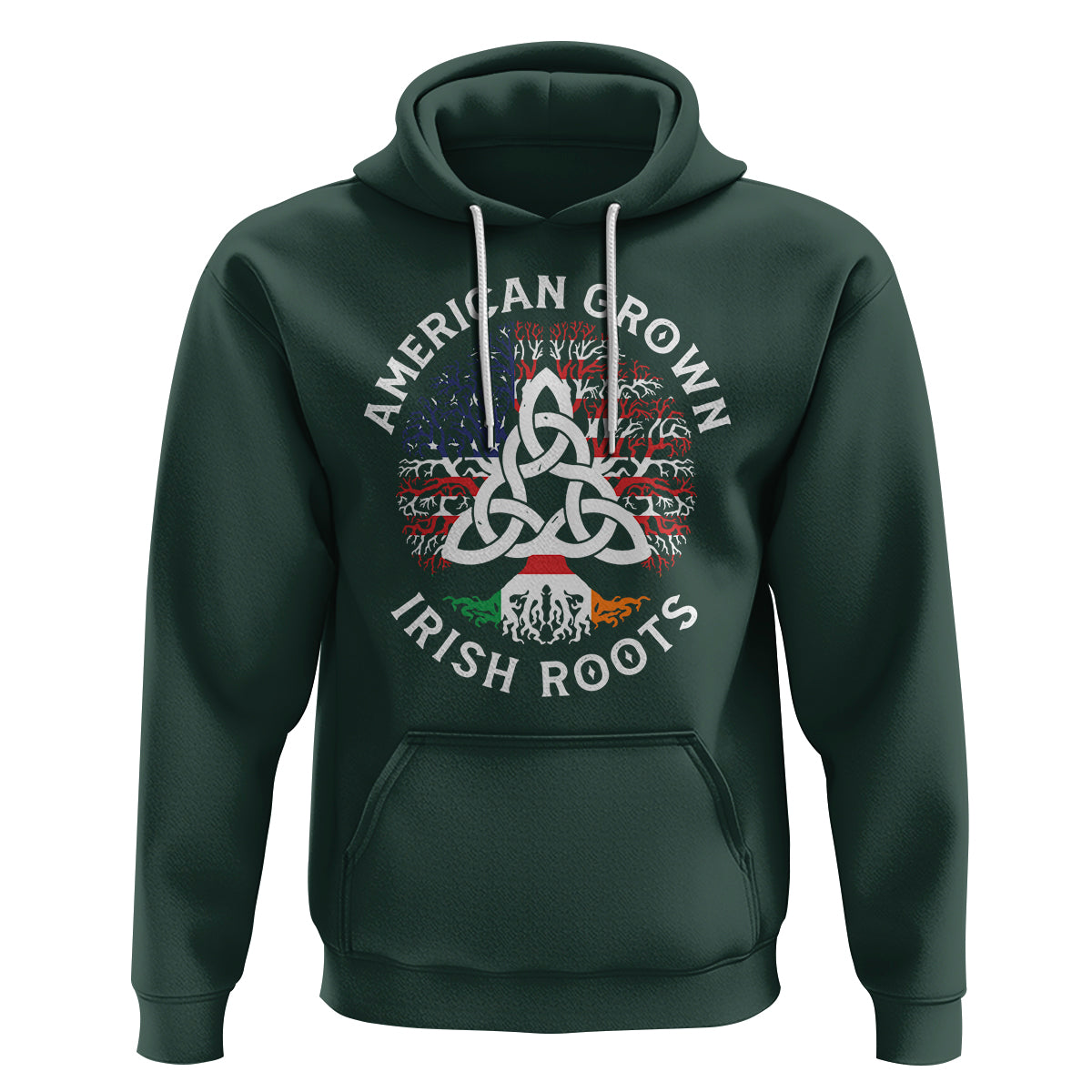 American Grown Irish Roots Ireland Flag Hoodie - Wonder Print Shop