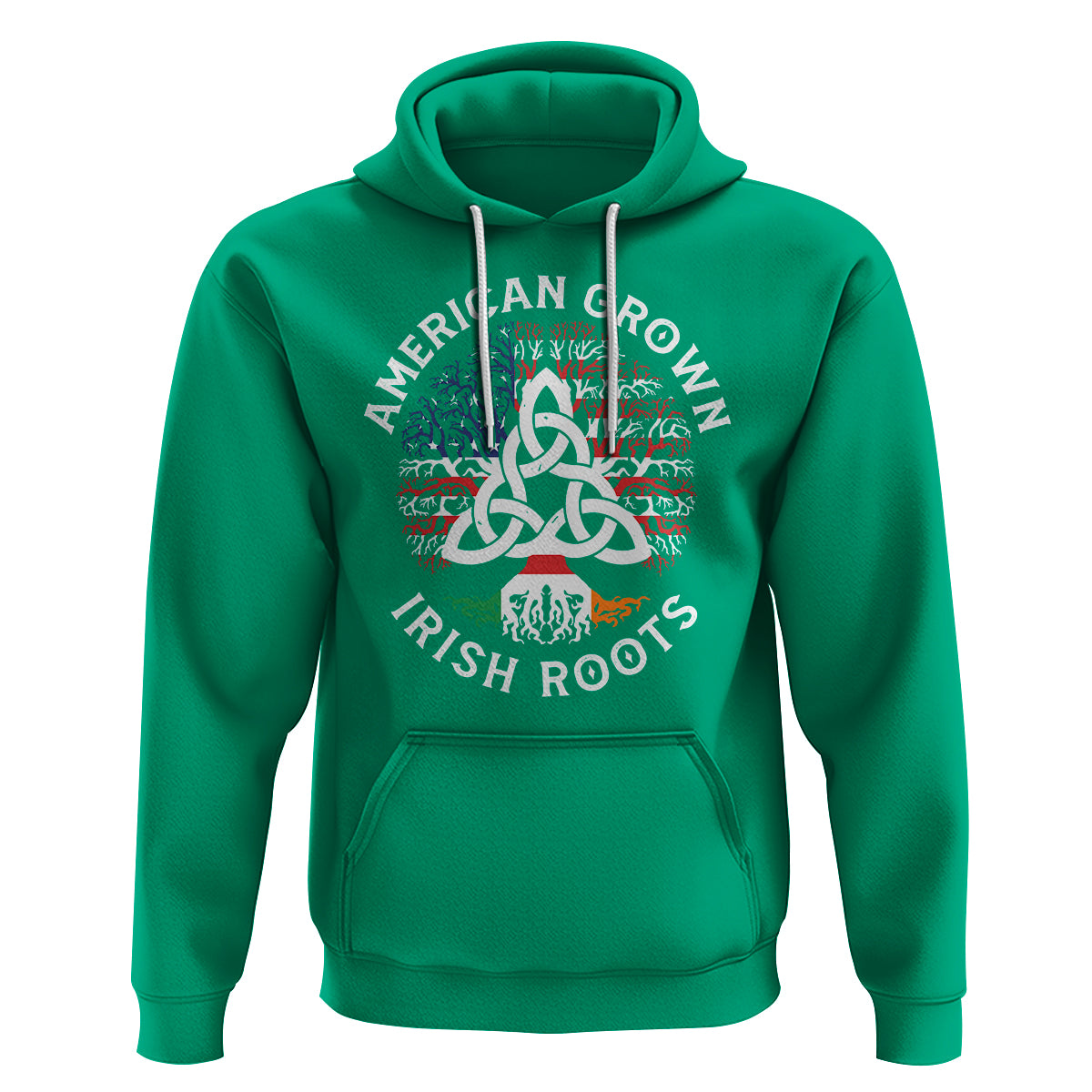 American Grown Irish Roots Ireland Flag Hoodie - Wonder Print Shop