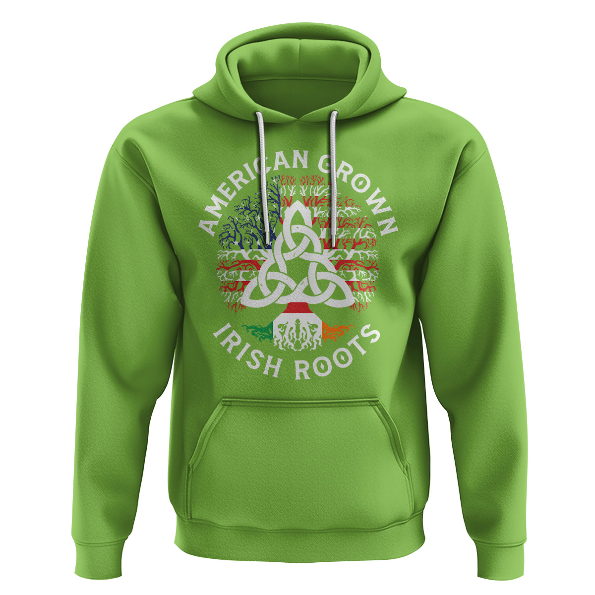 American Grown Irish Roots Ireland Flag Hoodie - Wonder Print Shop