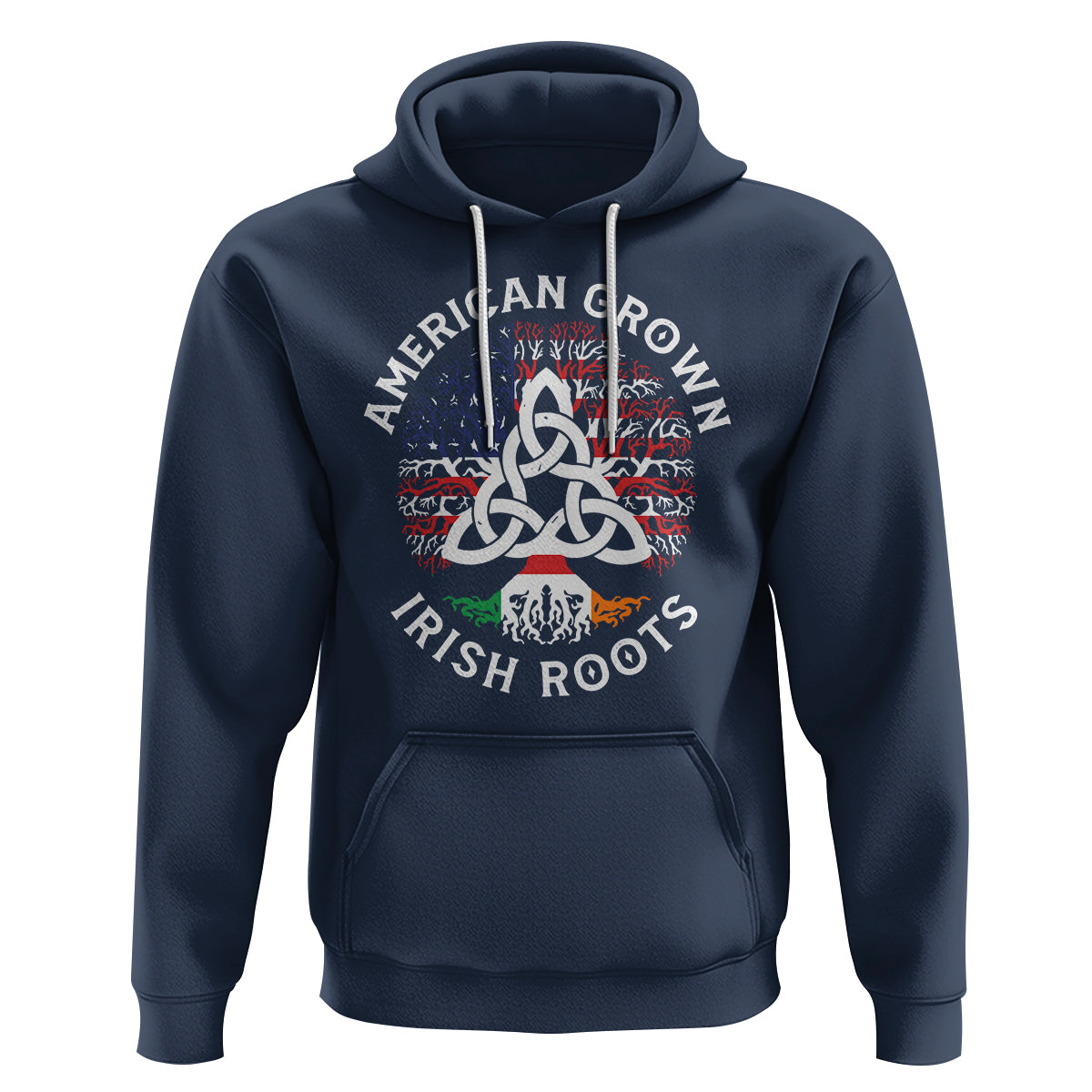 American Grown Irish Roots Ireland Flag Hoodie - Wonder Print Shop