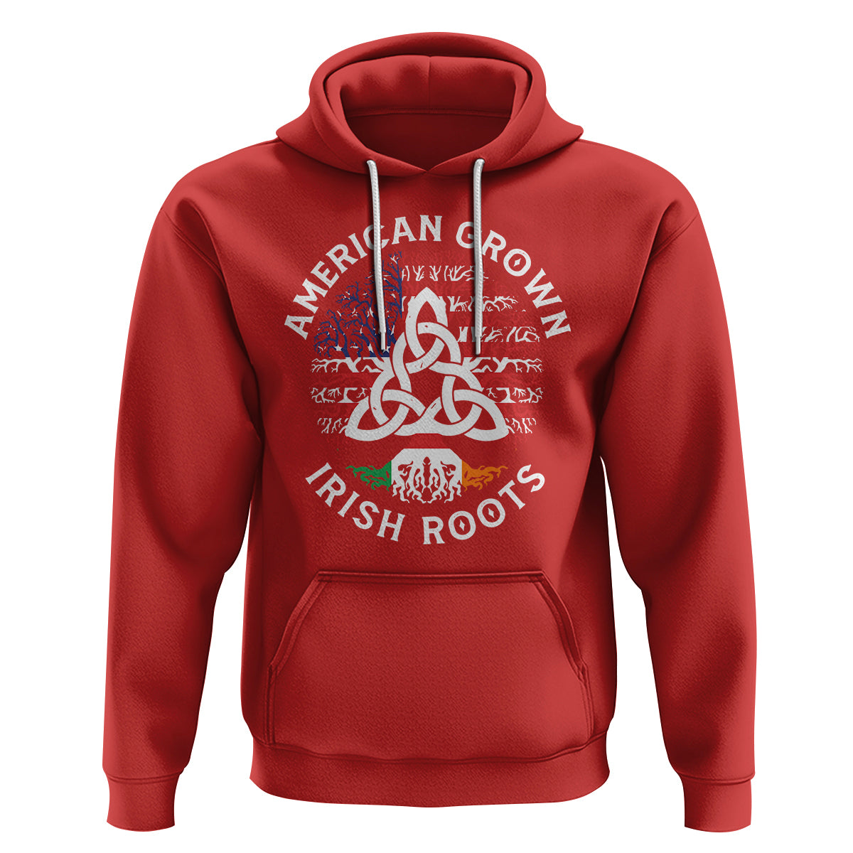 American Grown Irish Roots Ireland Flag Hoodie - Wonder Print Shop