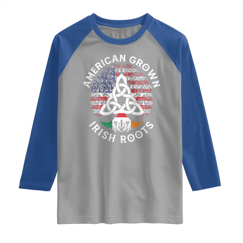 American Grown Irish Roots Ireland Flag Raglan Shirt