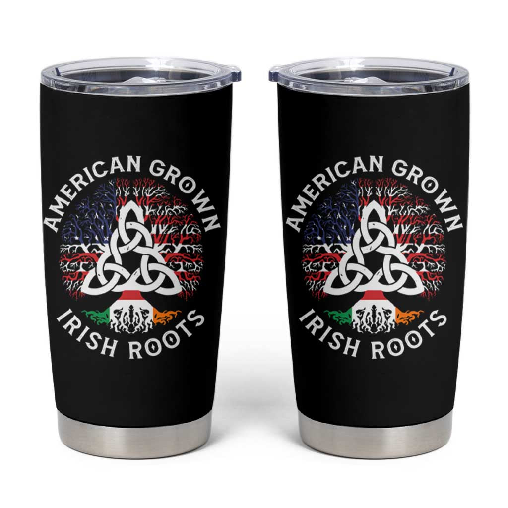American Grown Irish Roots Ireland Flag Tumbler Cup