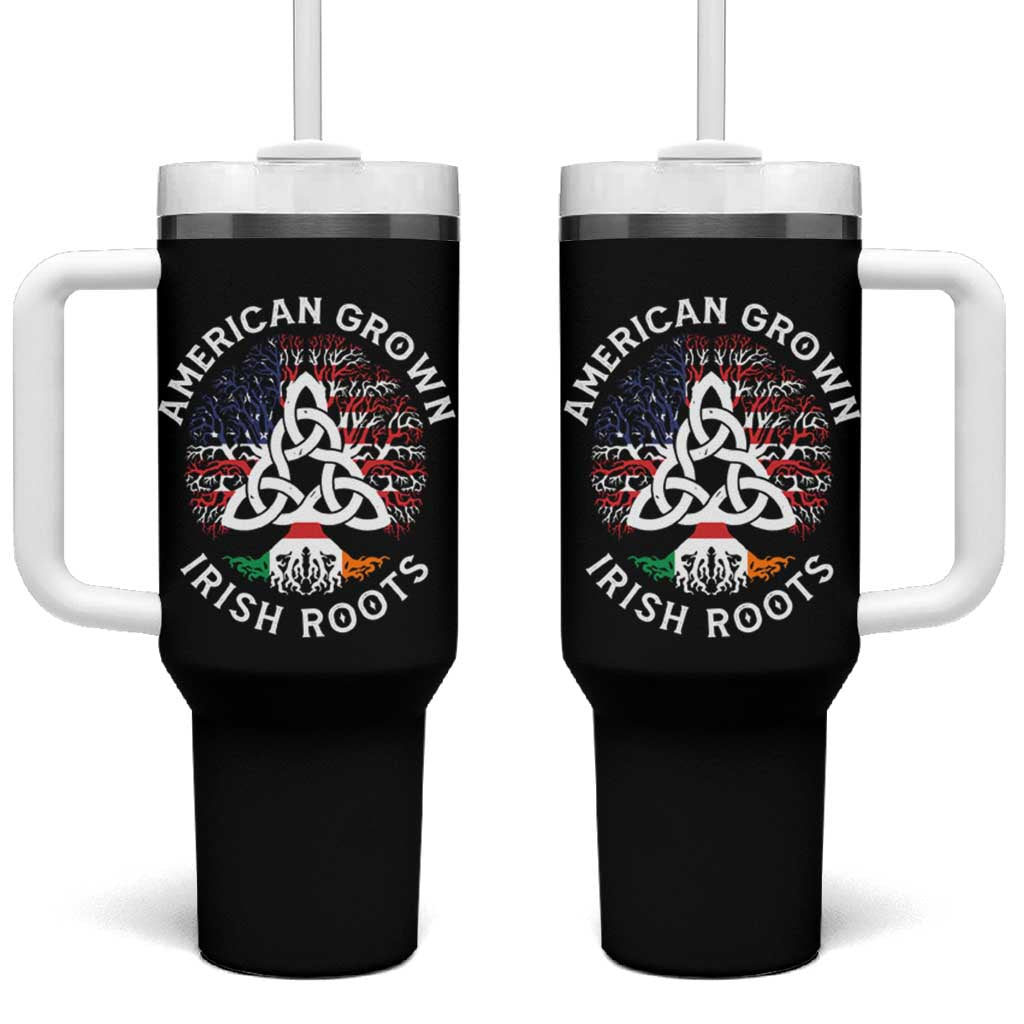 American Grown Irish Roots Ireland Flag Tumbler With Handle