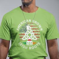 American Grown Irish Roots Ireland Flag T Shirt - Wonder Print Shop
