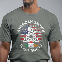 American Grown Irish Roots Ireland Flag T Shirt - Wonder Print Shop