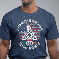 American Grown Irish Roots Ireland Flag T Shirt - Wonder Print Shop