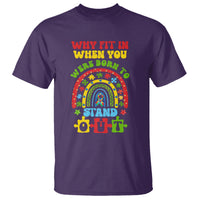 Autism Awareness T Shirt Why Fit In When You Were Born To Stand Out - Wonder Print Shop