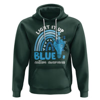 Autism Awareness Hoodie Light It Up Blue Rainbow Puzzle Piece - Wonder Print Shop