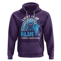 Autism Awareness Hoodie Light It Up Blue Rainbow Puzzle Piece - Wonder Print Shop