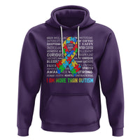 Autism Awareness Hoodie I Am More Than Autism Brilliant Strong Unique Brave Happy Creative - Wonder Print Shop