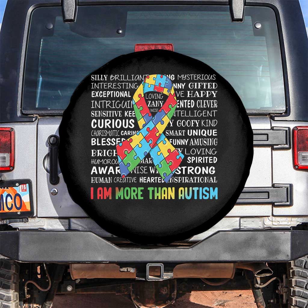 Autism Awareness Spare Tire Cover I Am More Than Autism Brilliant Strong Unique Brave Happy Creative
