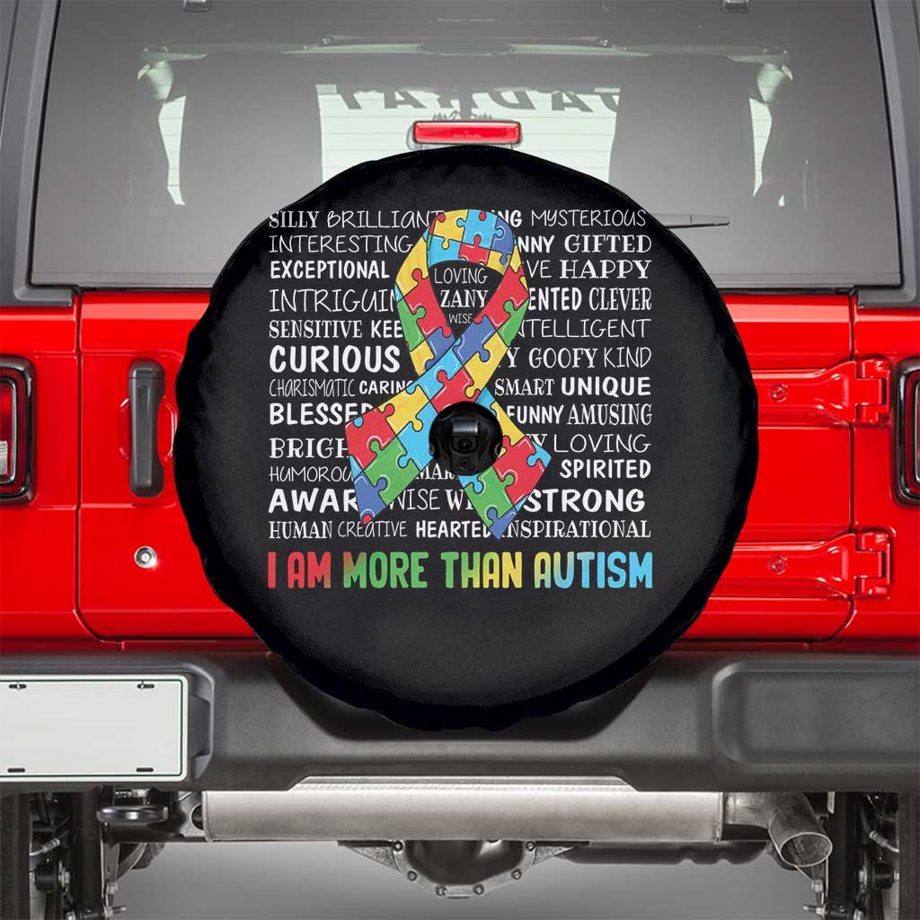 Autism Awareness Spare Tire Cover I Am More Than Autism Brilliant Strong Unique Brave Happy Creative