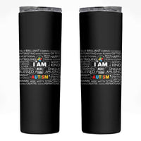 Autism Awareness Skinny Tumbler I Am More Than Autism Brilliant Strong Unique Brave Creative