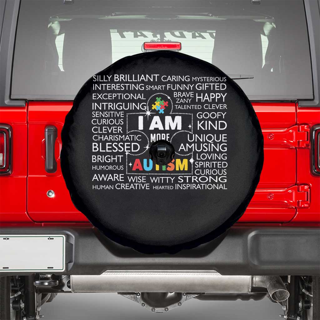 Autism Awareness Spare Tire Cover I Am More Than Autism Brilliant Strong Unique Brave Happy Creative
