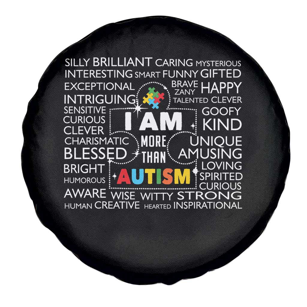 Autism Awareness Spare Tire Cover I Am More Than Autism Brilliant Strong Unique Brave Happy Creative