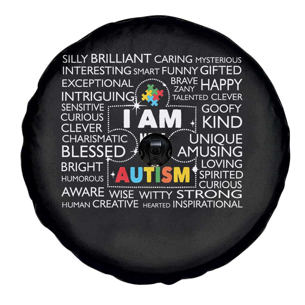 Autism Awareness Spare Tire Cover I Am More Than Autism Brilliant Strong Unique Brave Happy Creative