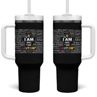 Autism Awareness Tumbler With Handle I Am More Than Autism Brilliant Strong Unique Brave Creative