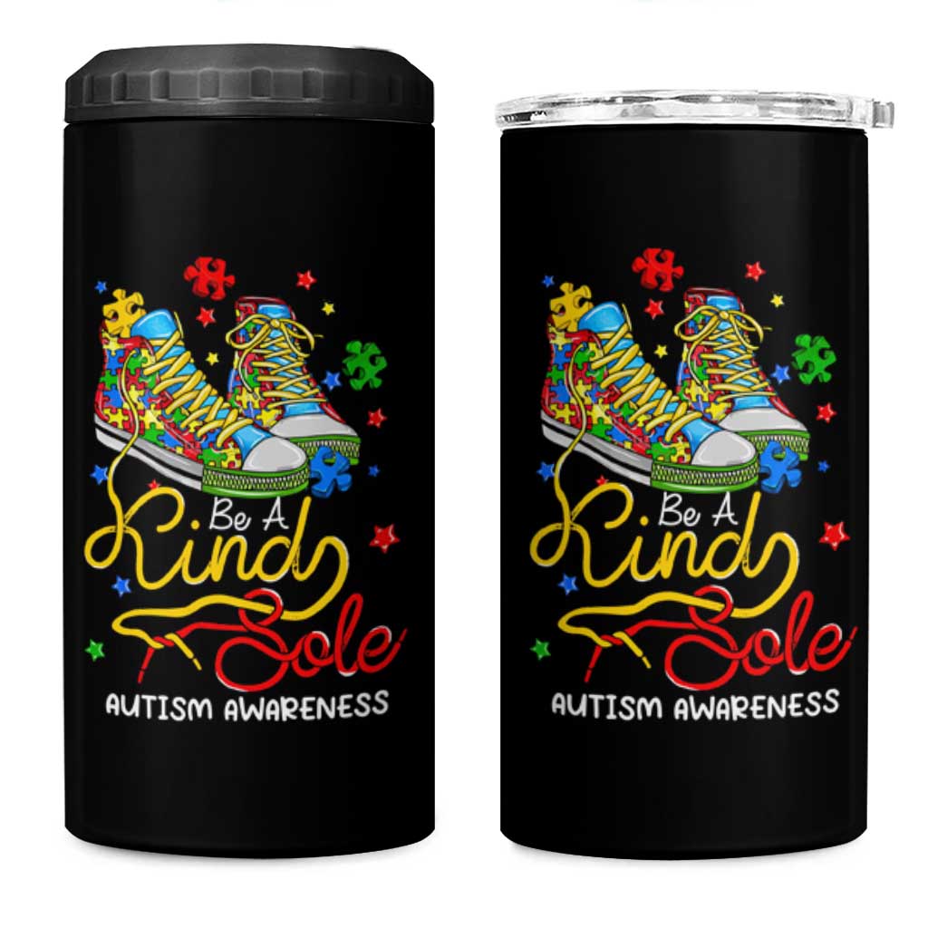 Autism Awareness 4 in 1 Can Cooler Tumbler Be A King Sole Puzzle Shoe