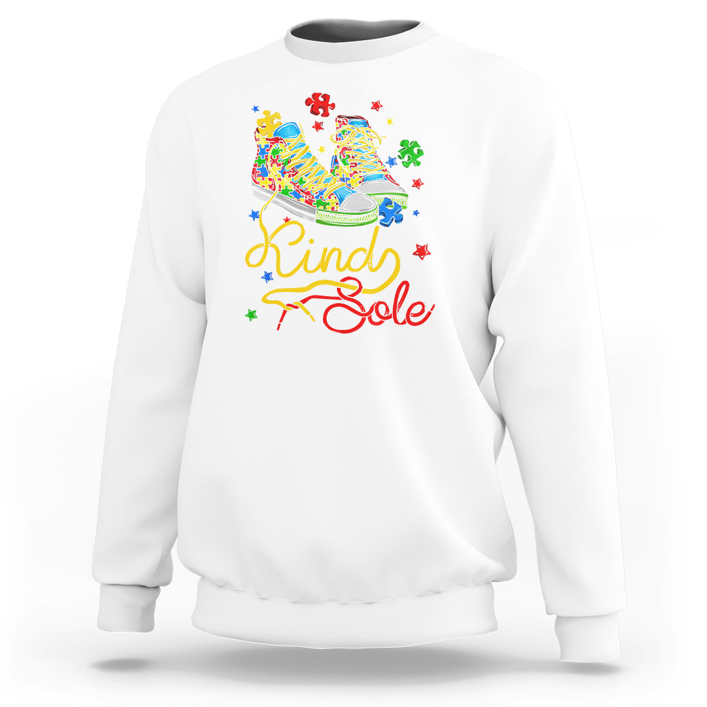 Autism Awareness Sweatshirt Be A King Sole Puzzle Shoe - Wonder Print Shop