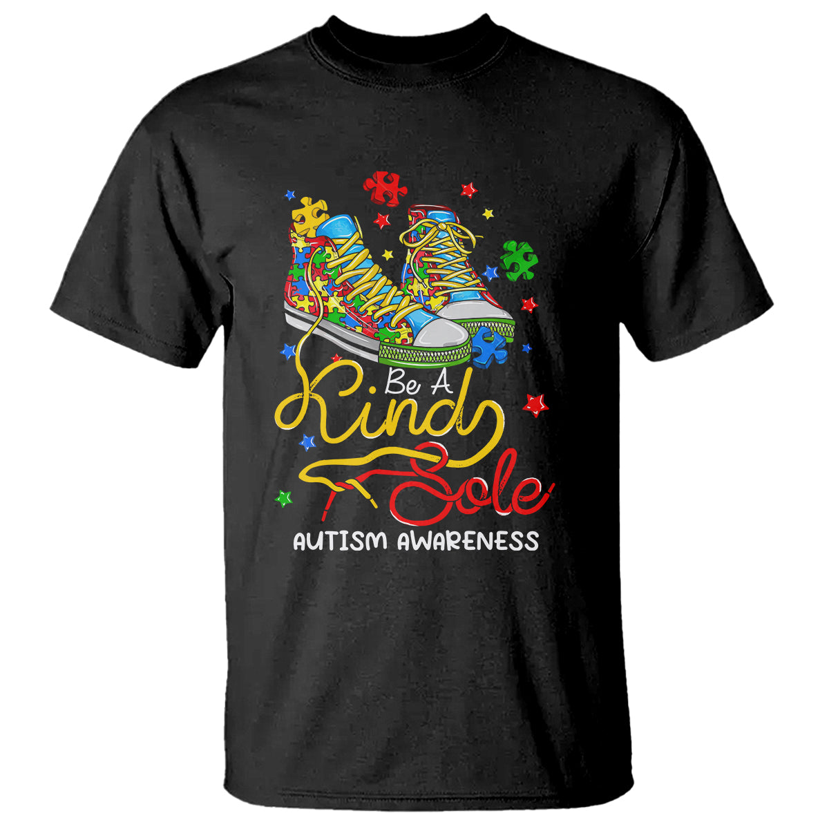 Autism Awareness T Shirt Be A King Sole Puzzle Shoe - Wonder Print Shop