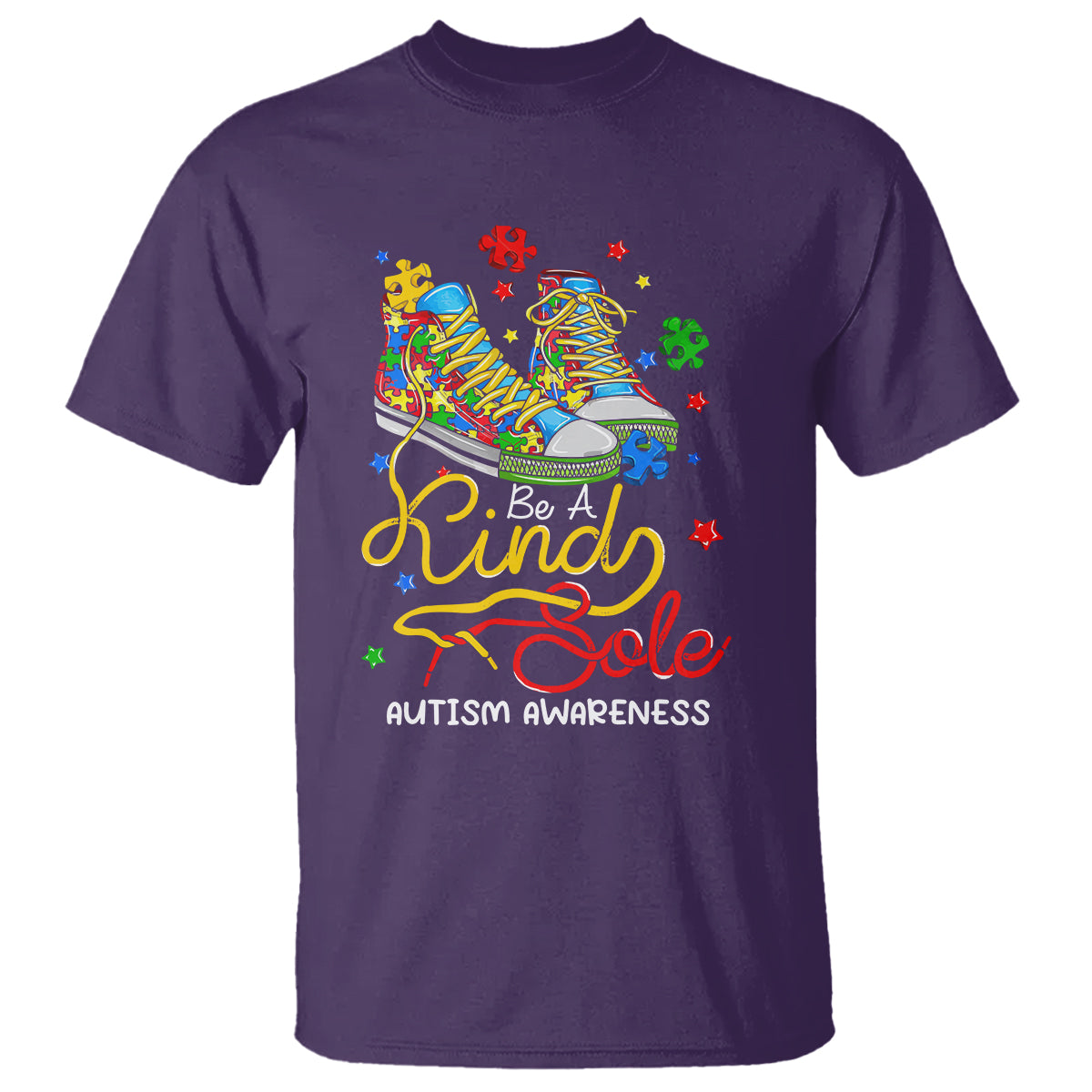 Autism Awareness T Shirt Be A King Sole Puzzle Shoe - Wonder Print Shop