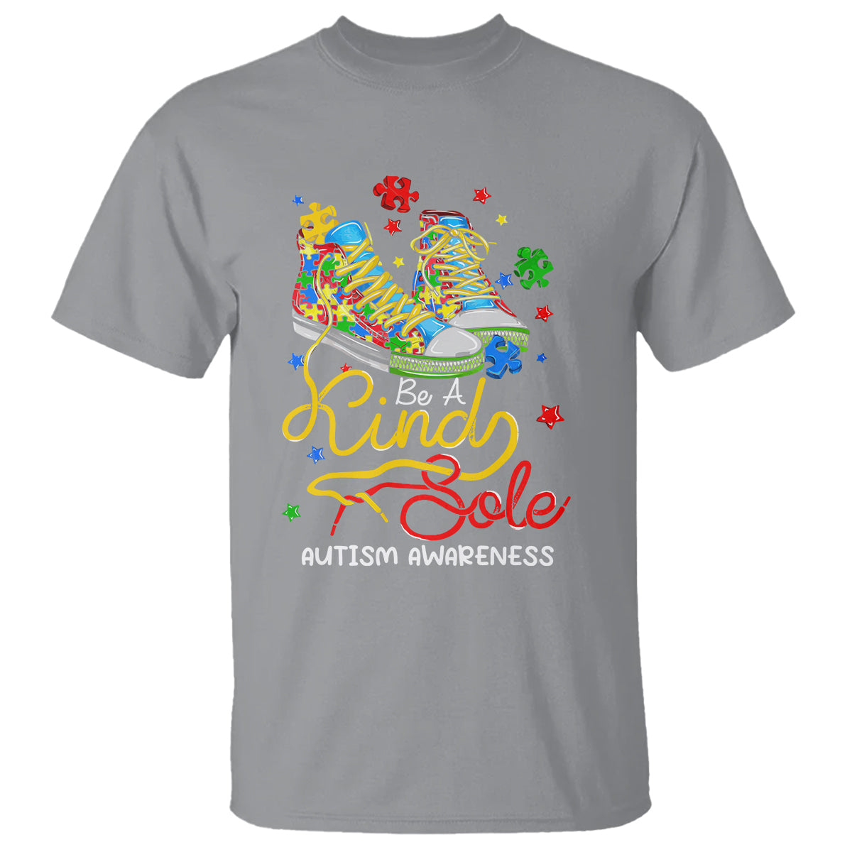Autism Awareness T Shirt Be A King Sole Puzzle Shoe - Wonder Print Shop