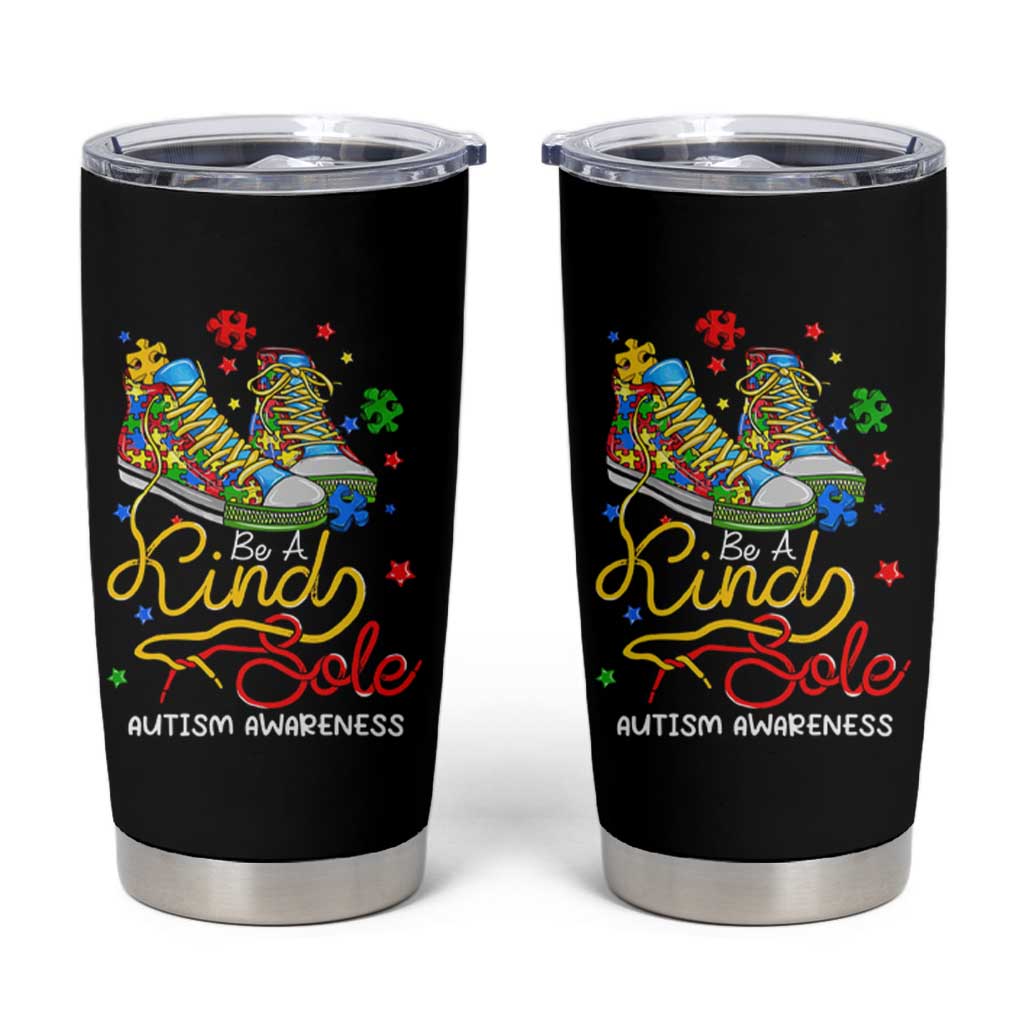 Autism Awareness Tumbler Cup Be A King Sole Puzzle Shoe