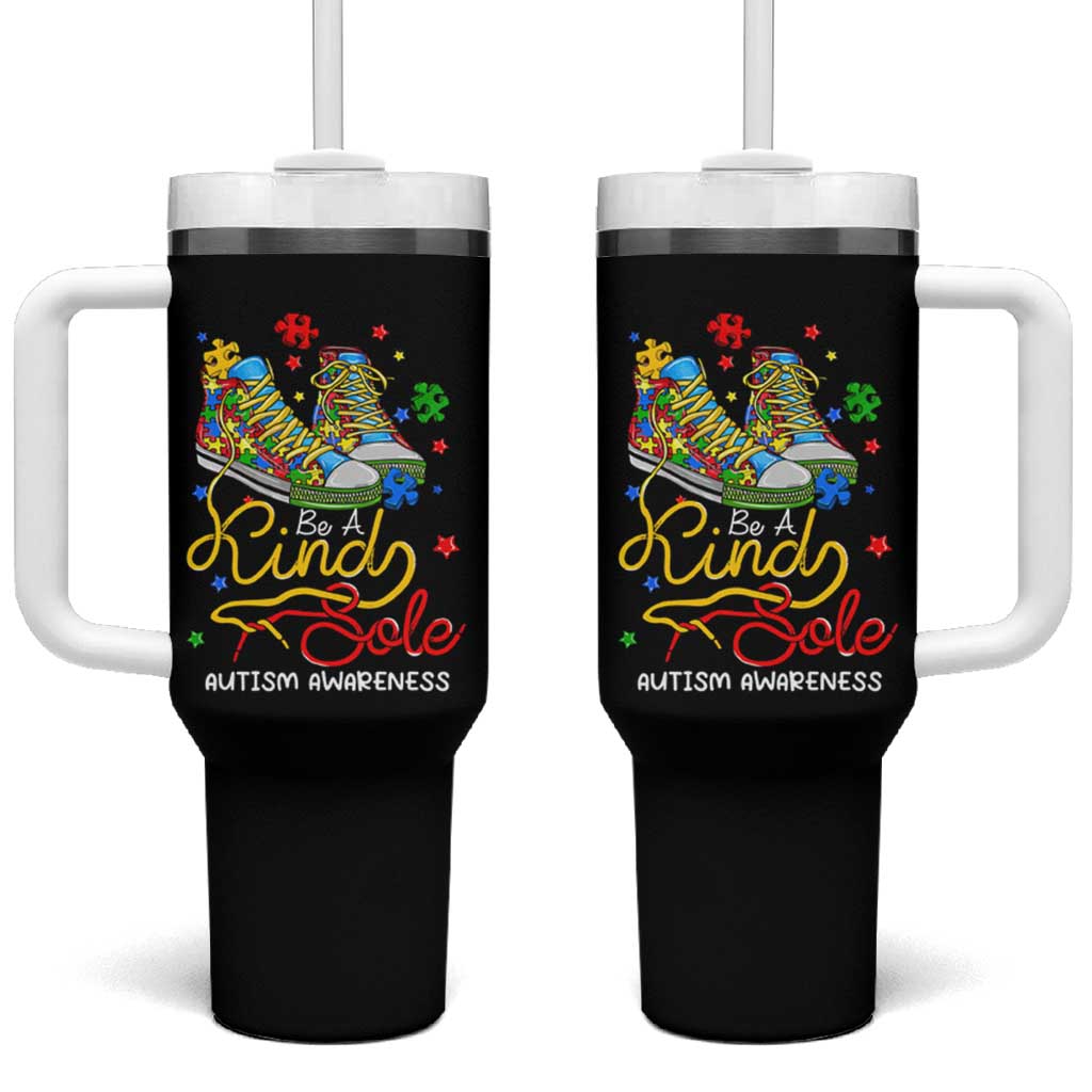 Autism Awareness Tumbler With Handle Be A King Sole Puzzle Shoe