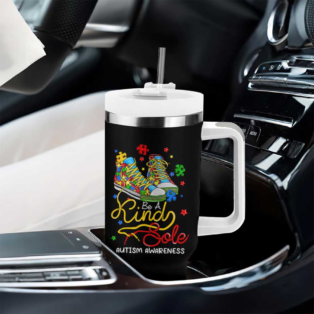 Autism Awareness Tumbler With Handle Be A King Sole Puzzle Shoe