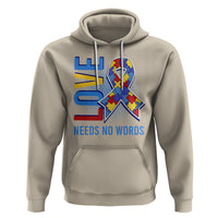 Autism Awareness Hoodie Love Needs No Words Puzzle Heart - Wonder Print Shop