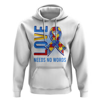 Autism Awareness Hoodie Love Needs No Words Puzzle Heart - Wonder Print Shop