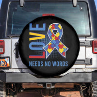 Autism Awareness Spare Tire Cover Love Needs No Words Puzzle Heart