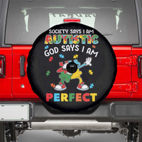 Autism Awareness Spare Tire Cover Society Says I'm Autistic God Says I'm Perfect Puzzle Dabbing