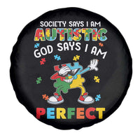 Autism Awareness Spare Tire Cover Society Says I'm Autistic God Says I'm Perfect Puzzle Dabbing