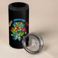 Autism Awareness 4 in 1 Can Cooler Tumbler Accept Understand Love Rainbow Puzzle Sunflower