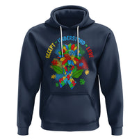 Autism Awareness Hoodie Accept Understand Love Rainbow Puzzle Sunflower - Wonder Print Shop