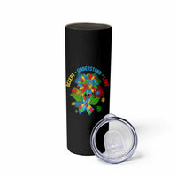 Autism Awareness Skinny Tumbler Accept Understand Love Rainbow Puzzle Sunflower