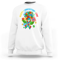 Autism Awareness Sweatshirt Accept Understand Love Rainbow Puzzle Sunflower - Wonder Print Shop
