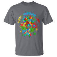 Autism Awareness T Shirt Accept Understand Love Rainbow Puzzle Sunflower - Wonder Print Shop