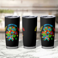 Autism Awareness Tumbler Cup Accept Understand Love Rainbow Puzzle Sunflower