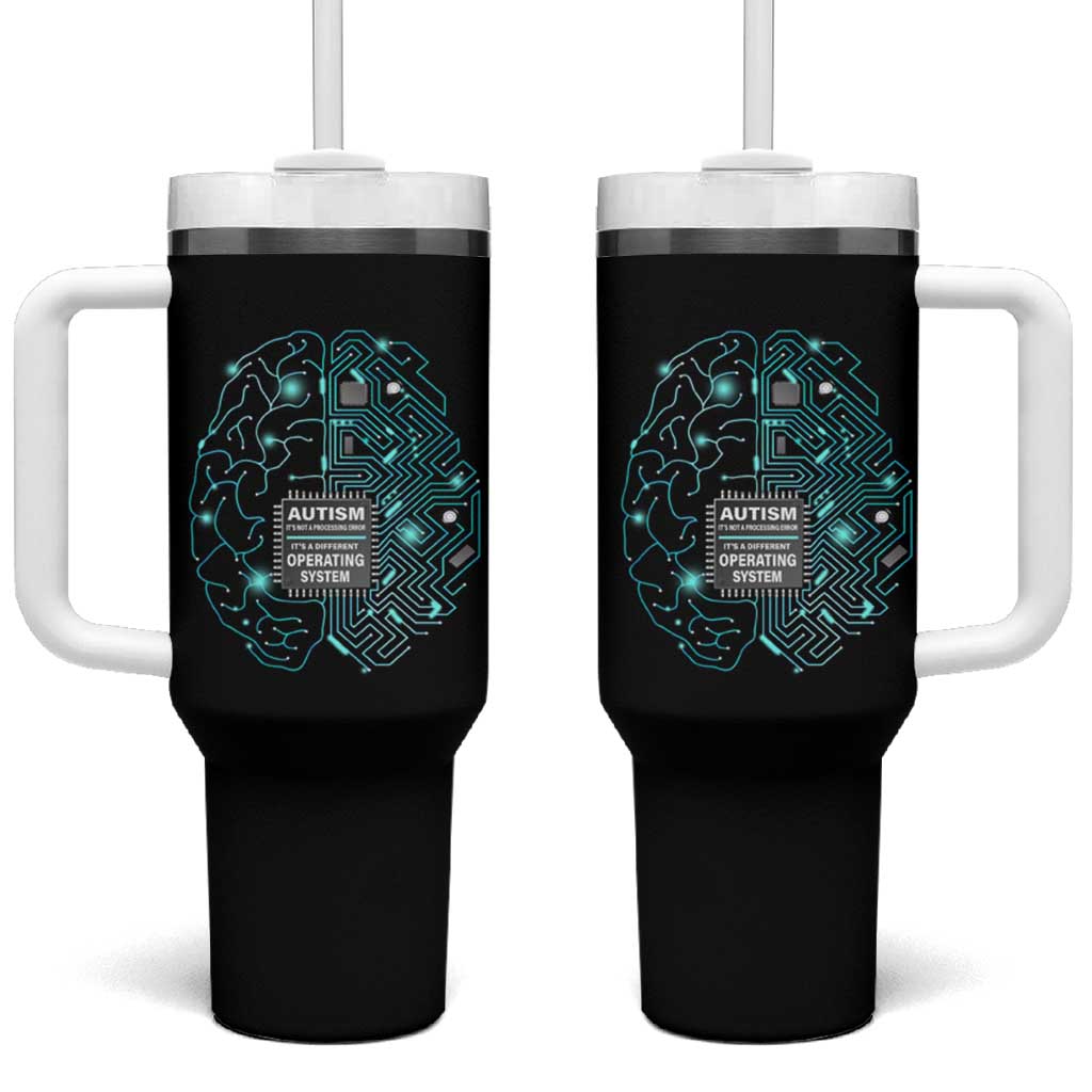 Autism Awareness Tumbler With Handle It's Not A Processing Error It's A Different Operating System Autistic