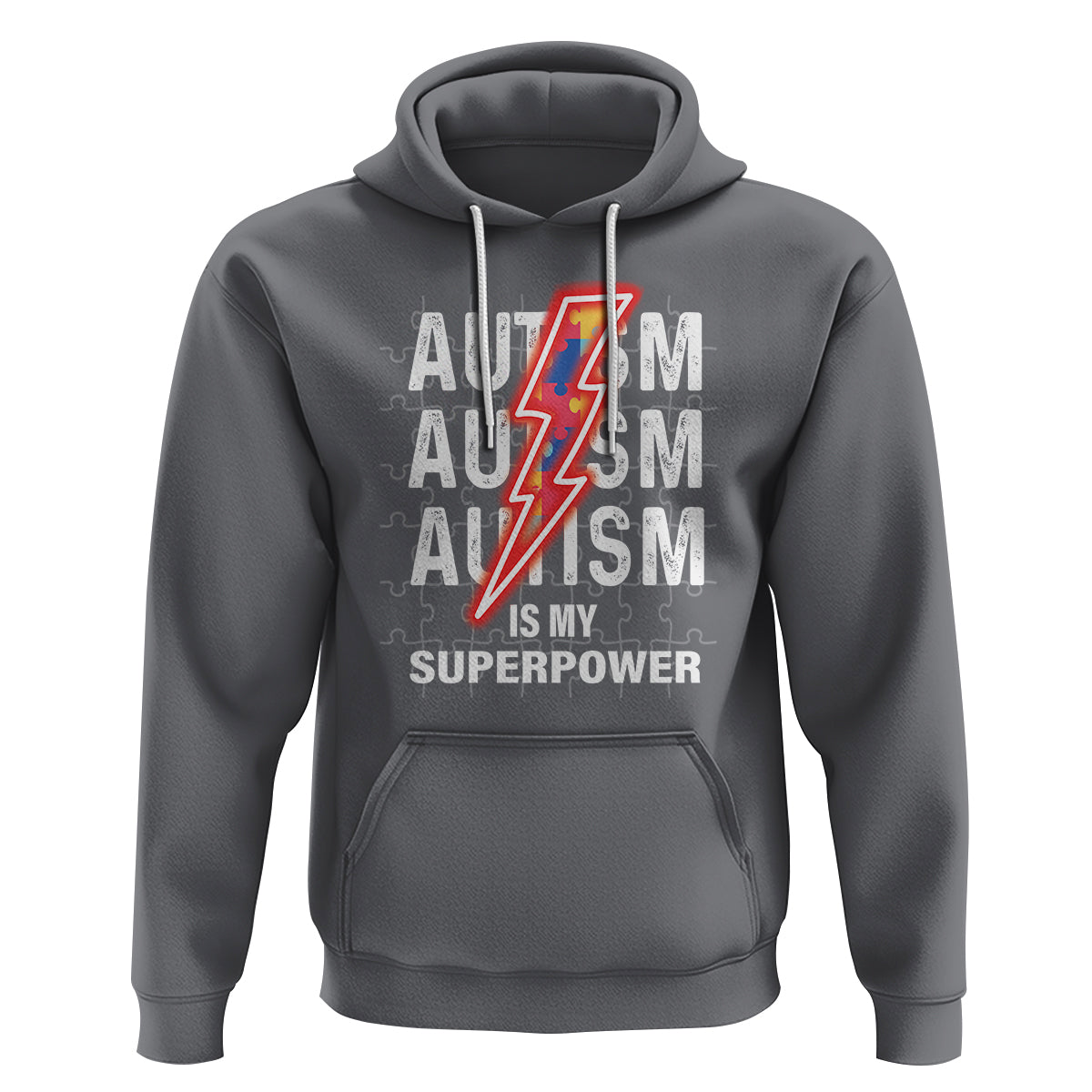 Autistic Hoodie Autism Is My Super Power Brain Superhero - Wonder Print Shop